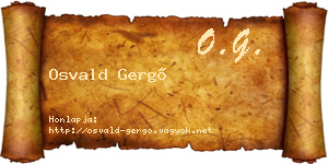 Osvald Gergő névjegykártya